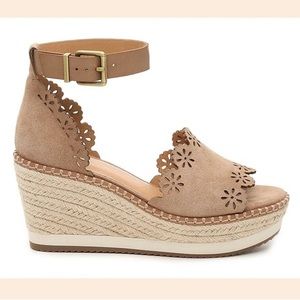 New Crown Vintage Dunja Wedge Sandals Nude 6.5